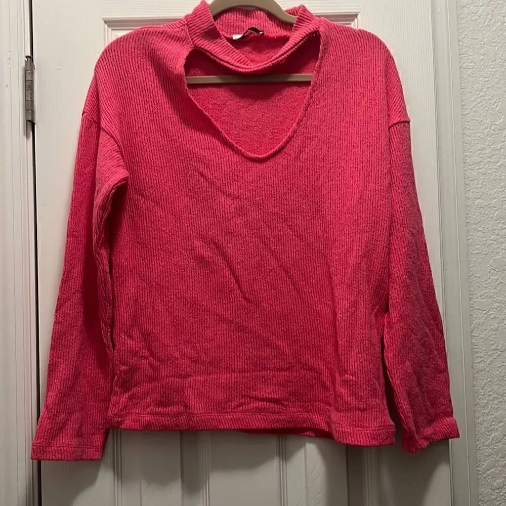 New ZARA Pink Sweater Long Sleeve Shirt - Cut Open Center
